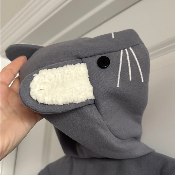 Cat & Jack Charcoal Hooded Bunny Rabbit Pea Coat for Kids - Size 2T - Picture 7 of 11